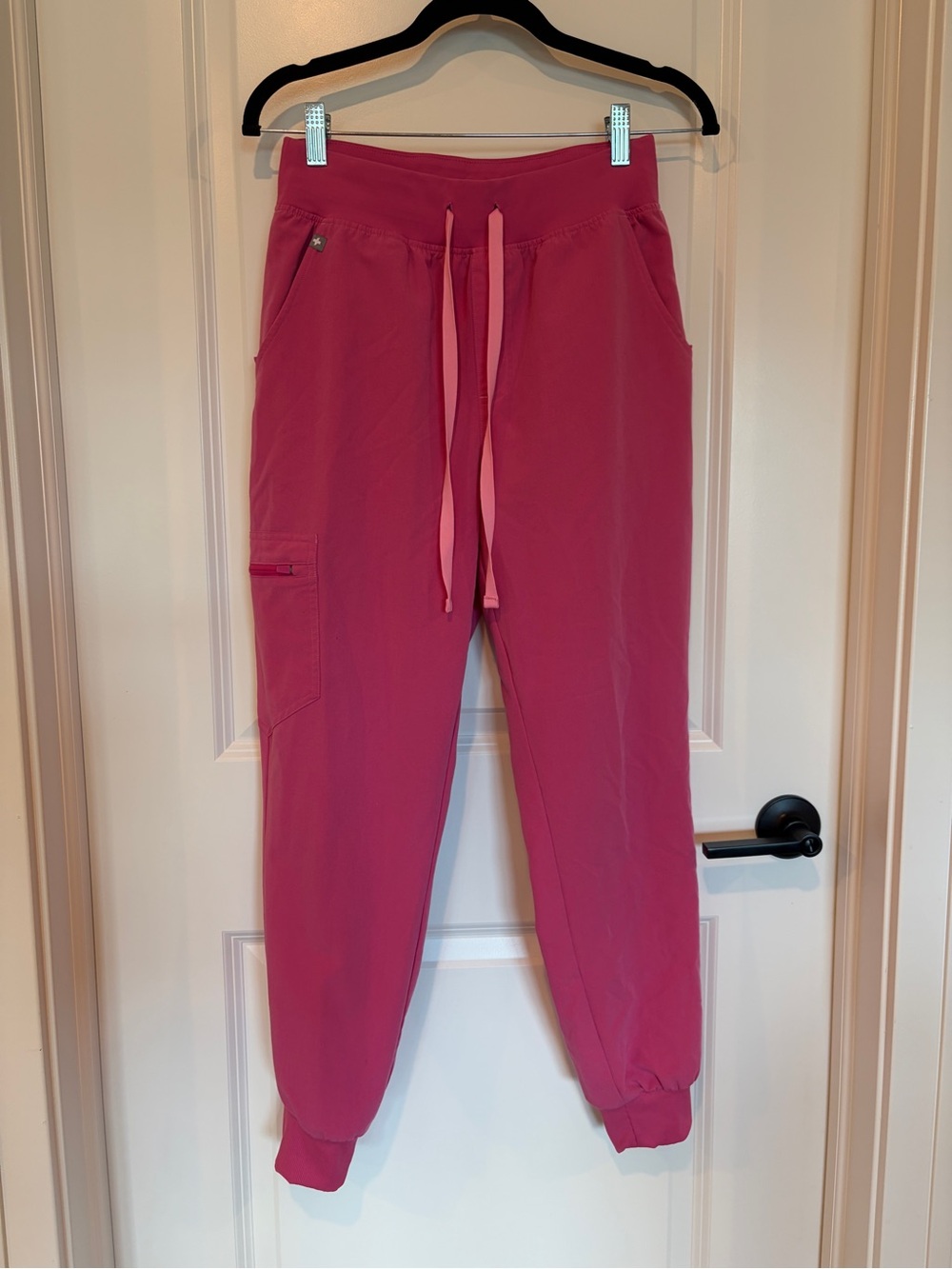 FIGS High-Waisted Zamora Jogger Scrub Pants Small DKM Dark Magenta